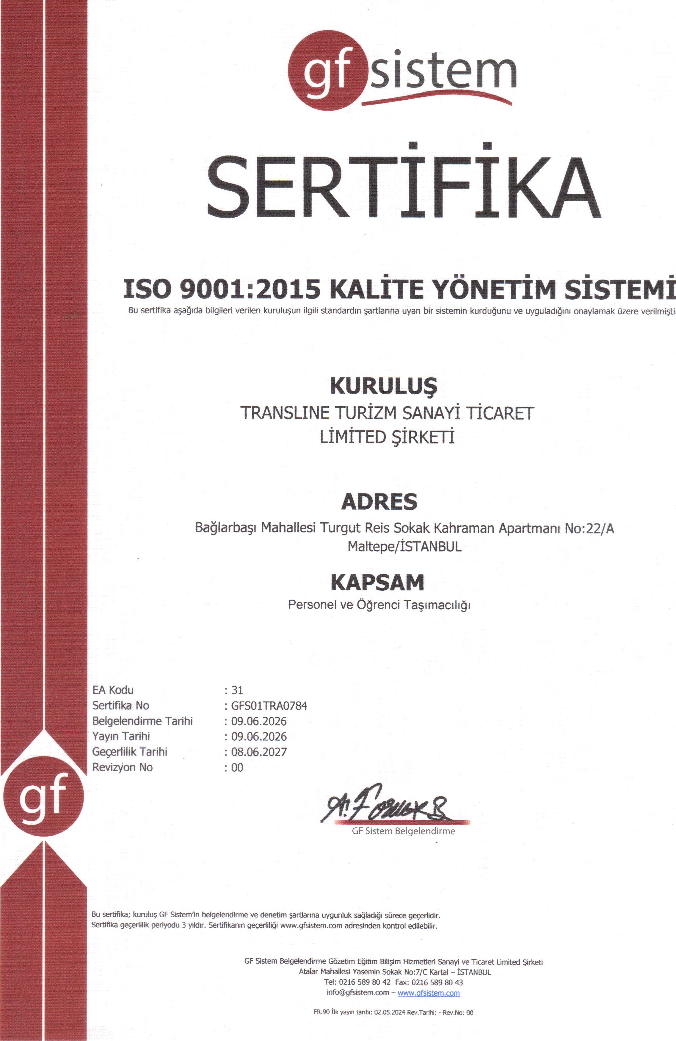 ISO 9001 Kalite Yönetim Sistemi